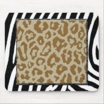 zebra and leopard print mousepads