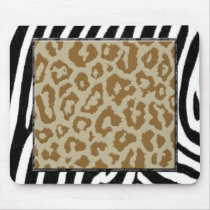 zebra and leopard print mousepads