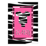 Zebra and Pink Baby Clothes Baby Shower Invitation