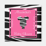 Zebra and Pink Clothes Baby Shower Favor Magnet