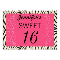 Zebra and Pink Invite invitations