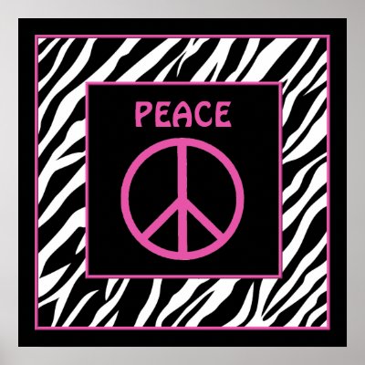 Pictures Of Peace Signs And Zebra Stripes. Zebra and Pink Peace Sign Wall