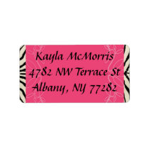 Zebra and pink sticker labels