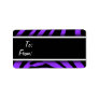 Zebra and Purple Gift Tag Labels