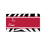 Zebra and Raspberry Red Gift Tag Labels