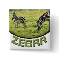 Zebra and zebra foal wildlife safari buttons badge