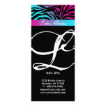 Zebra Animal Print Beauty Salon Pink Blue rack cards