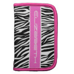 Zebra animal print pattern black white pink organizer