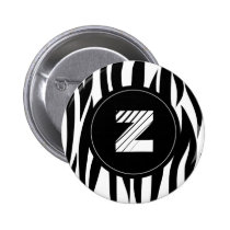 Zebra animal stripes with "Z" monogram buttons