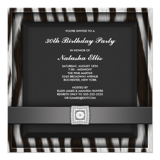 Zebra Any Number Party Invitation Template