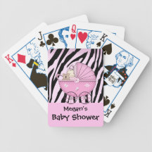 Zebra Baby Shower Card Game Pink Pram Card Deck