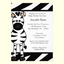 Zebra Baby Shower Invitation invitations