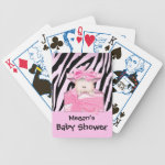 Zebra Baby Shower Playing Card Pink White Card Decks