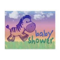 Zebra baby shower postcards