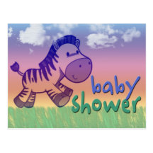 Zebra baby shower postcards