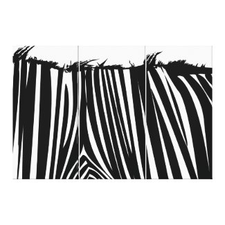 Zebra Back Black & White Wrapped Canvas Print zazzle_wrappedcanvas
