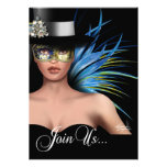 Zebra Bird of Paradise Masquerade Party Personalized Announcement