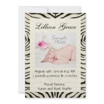 Zebra Birth Announcements