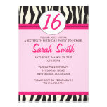 Zebra Birthday Custom Announcement