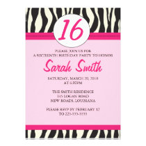 Zebra Birthday Custom Announcement