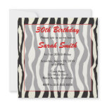 Zebra Birthday Custom Invitation
