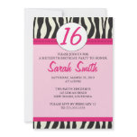 Zebra Birthday Custom Announcement