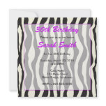 Zebra Birthday Custom Invites