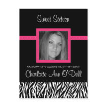 zebra; birthday invitation postcards