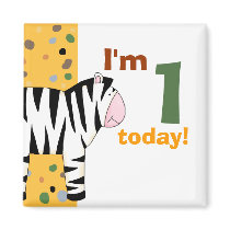 Zebra • Birthday Magnet by CSKidsOccasions Zebra • Birthday Magnet