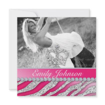 Zebra Birthday Party Sweet Sixteen Pink Glitter