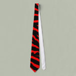 Zebra Black and Red Stripes Necktie