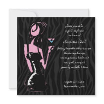 zebra black; bachelorette invitations