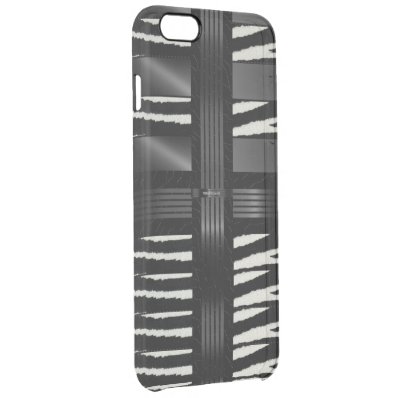 Zebra Black Silk Pattern Clear iPhone 6 Plus Case