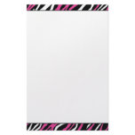 Zebra Border: Pink &amp; White Stationery