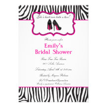 Zebra Bridal Shower Invitations