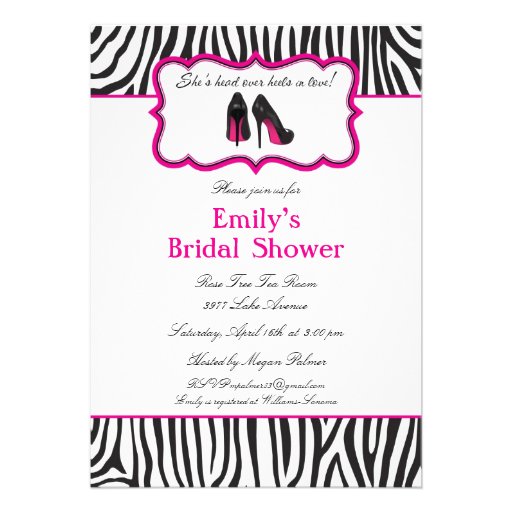 ... invitations for a zebra themed bridal shower try this fun zebra bridal