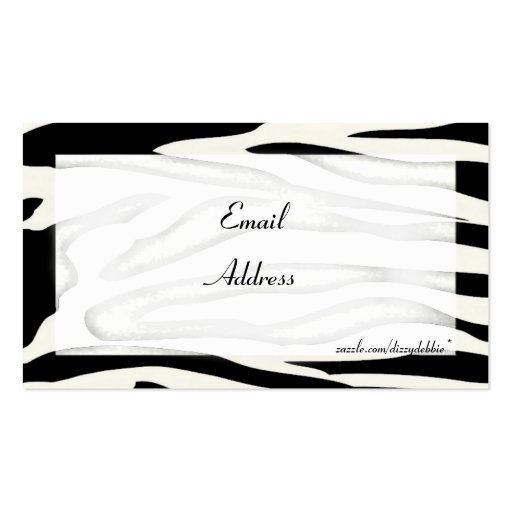 Zebra Business Card (back side)