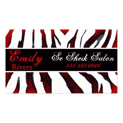 zebra business card template (front side)