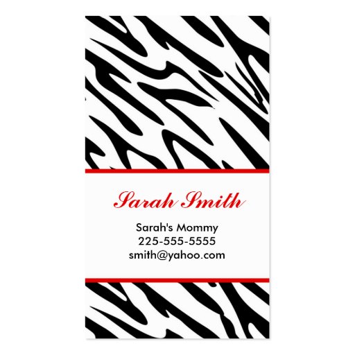 Zebra Business Cards