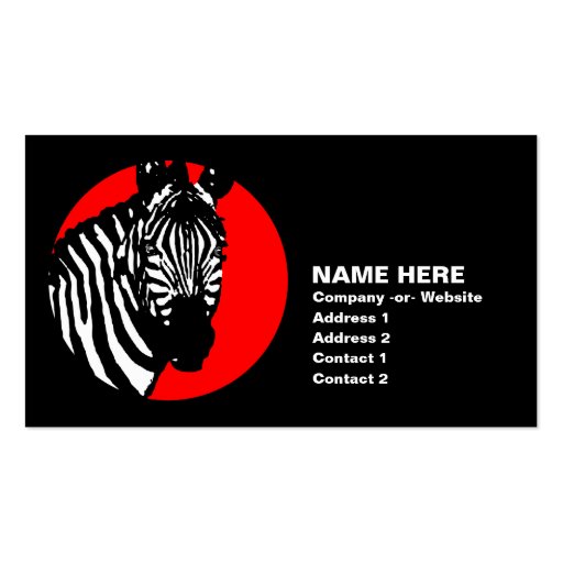 zebra. business cards (front side)