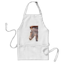 "Zebra Bust" Zebra Wildlife Watercolor aprons