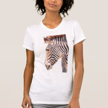 "Zebra Bust" Zebra Wildlife Watercolor Tshirts
