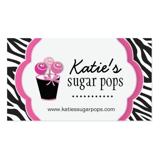 Zebra Candy Store Business Cards (front side)