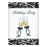 Zebra Chandelier Womans Zebra Birthday Party Invitations