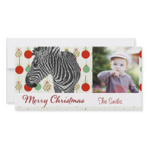 Zebra Christmas Balls  Photo Card