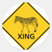 Zebra Crossing Highway Sign Sticker