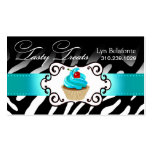 Zebra Cupcake Frame "Tasty Treats" aqua Business Card