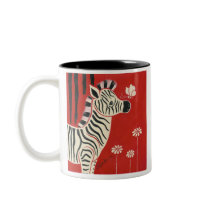 Zebra, Daisies & Butterfly Mug