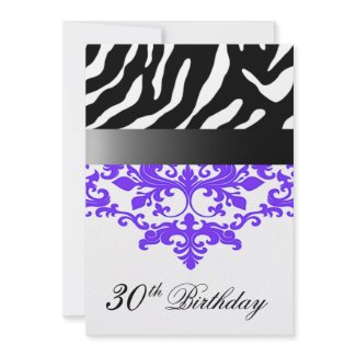 Zebra Damask invitation