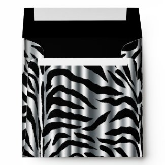 Zebra Envelopes Silver Square Zebra envelope